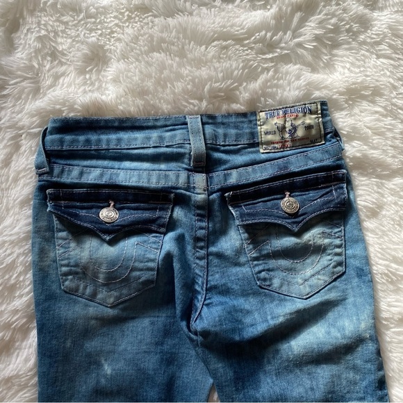 True Religion Girls acid wash jeans w pink stitching size 8 - Picture 12 of 15